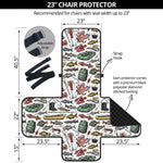 Fishing Equipment Pattern Print Armchair Protector