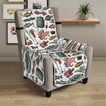 Fishing Equipment Pattern Print Armchair Protector