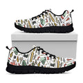 Fishing Equipment Pattern Print Black Running Shoes