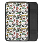 Fishing Equipment Pattern Print Car Center Console Cover