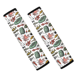 Fishing Equipment Pattern Print Car Seat Belt Covers