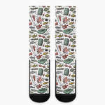 Fishing Equipment Pattern Print Crew Socks