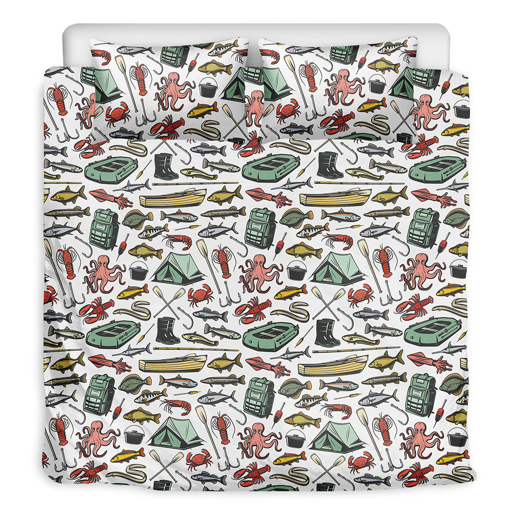 Fishing Equipment Pattern Print Duvet Cover Bedding Set