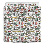 Fishing Equipment Pattern Print Duvet Cover Bedding Set