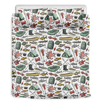 Fishing Equipment Pattern Print Duvet Cover Bedding Set