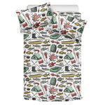 Fishing Equipment Pattern Print Duvet Cover Bedding Set