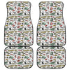 Fishing Equipment Pattern Print Front and Back Car Floor Mats