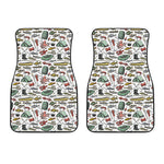 Fishing Equipment Pattern Print Front Car Floor Mats