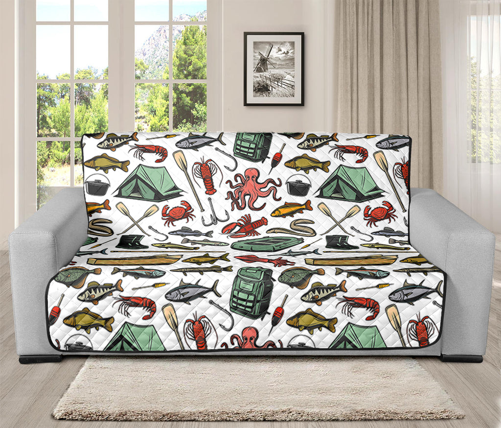 Fishing Equipment Pattern Print Futon Protector