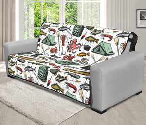 Fishing Equipment Pattern Print Futon Protector