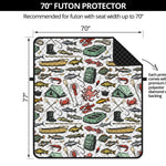 Fishing Equipment Pattern Print Futon Protector