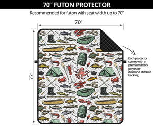 Fishing Equipment Pattern Print Futon Protector