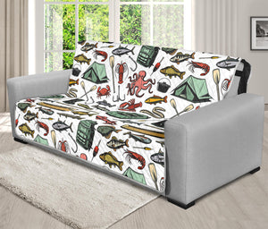 Fishing Equipment Pattern Print Futon Protector