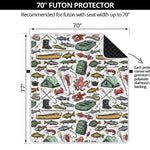 Fishing Equipment Pattern Print Futon Protector