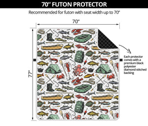 Fishing Equipment Pattern Print Futon Protector