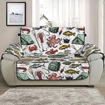 Fishing Equipment Pattern Print Half Sofa Protector