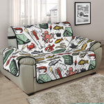 Fishing Equipment Pattern Print Half Sofa Protector