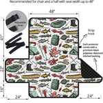 Fishing Equipment Pattern Print Half Sofa Protector