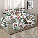 Fishing Equipment Pattern Print Half Sofa Protector