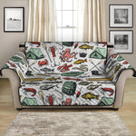 Fishing Equipment Pattern Print Loveseat Protector