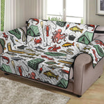 Fishing Equipment Pattern Print Loveseat Protector