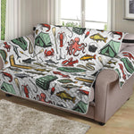 Fishing Equipment Pattern Print Loveseat Protector