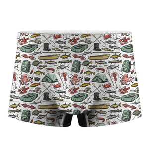 Fishing Equipment Pattern Print Men's Boxer Briefs