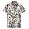 Fishing Equipment Pattern Print Men's Short Sleeve Shirt