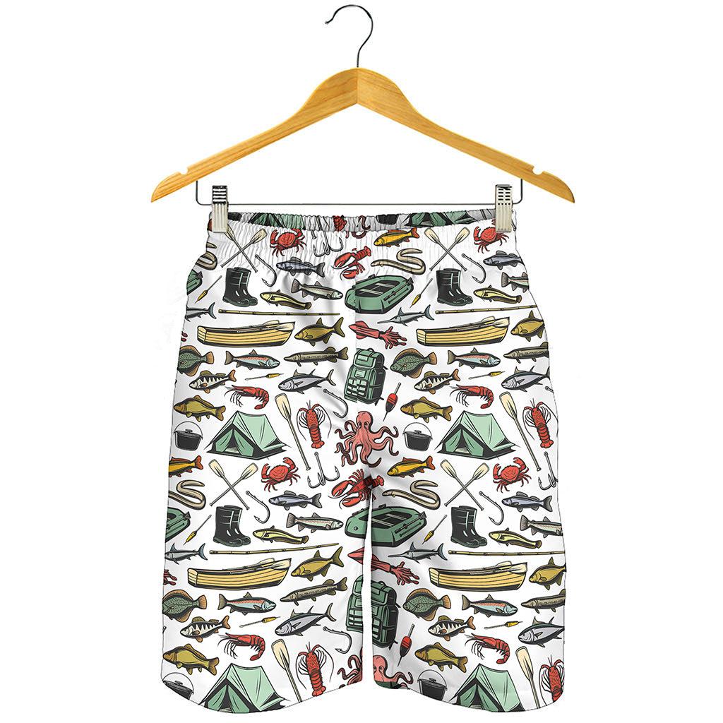 Fishing Equipment Pattern Print Men's Shorts