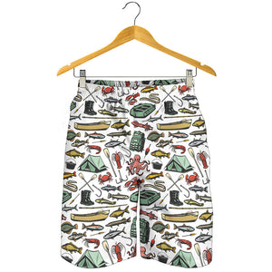 Fishing Equipment Pattern Print Men's Shorts