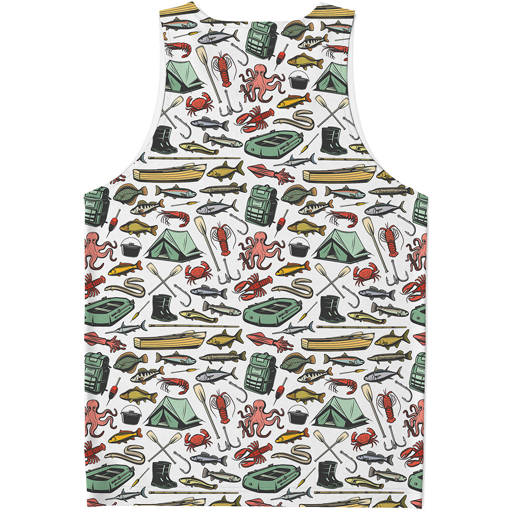 Fishing Equipment Pattern Print Men's Tank Top