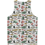 Fishing Equipment Pattern Print Men's Tank Top