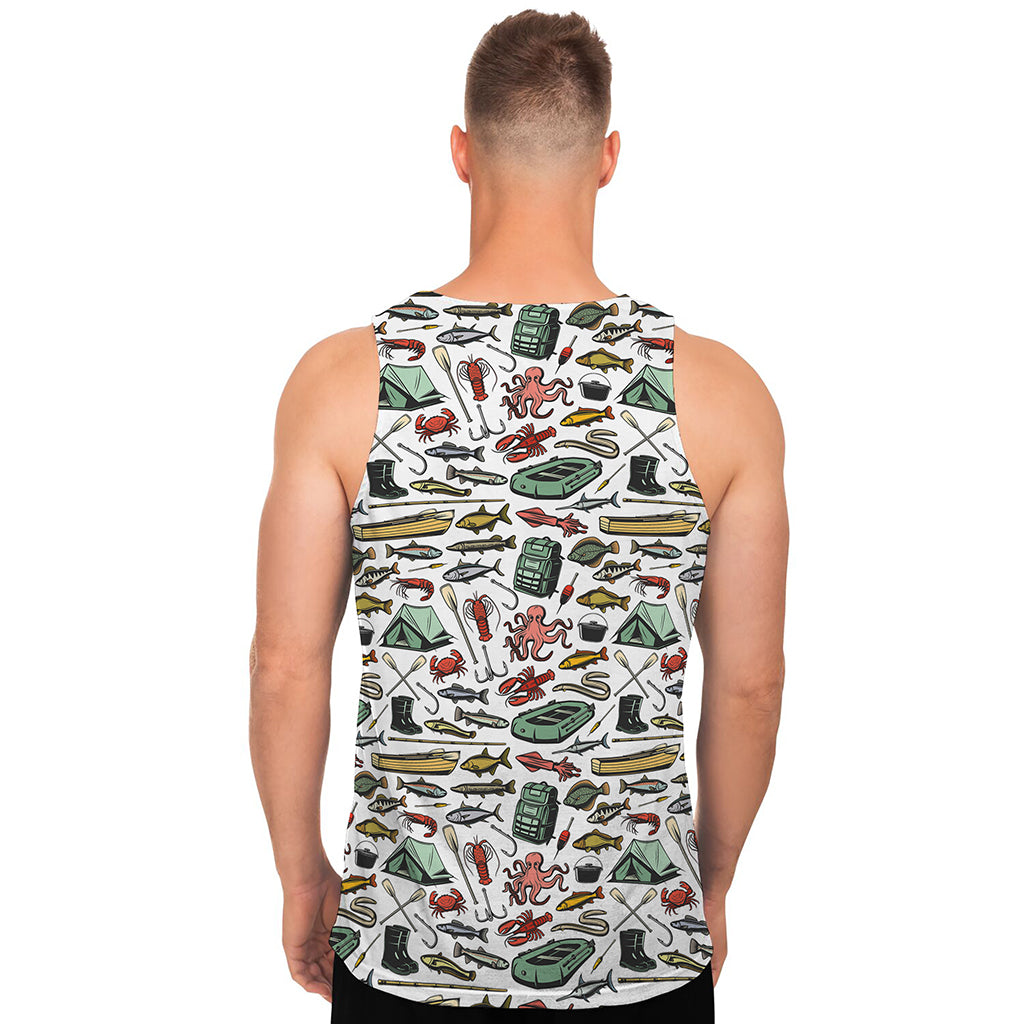 Fishing Equipment Pattern Print Men's Tank Top