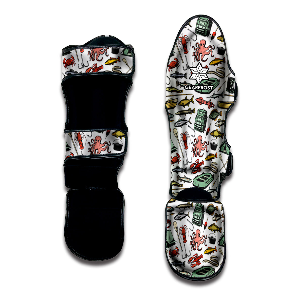 Fishing Equipment Pattern Print Muay Thai Shin Guard