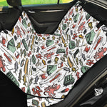 Fishing Equipment Pattern Print Pet Car Back Seat Cover