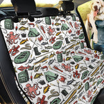 Fishing Equipment Pattern Print Pet Car Back Seat Cover