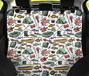 Fishing Equipment Pattern Print Pet Car Back Seat Cover