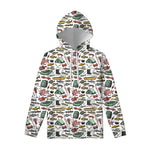 Fishing Equipment Pattern Print Pullover Hoodie