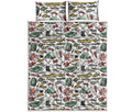 Fishing Equipment Pattern Print Quilt Bed Set
