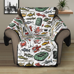 Fishing Equipment Pattern Print Recliner Protector