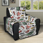 Fishing Equipment Pattern Print Recliner Protector