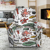 Fishing Equipment Pattern Print Recliner Slipcover