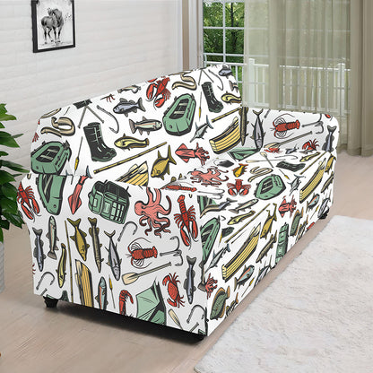 Fishing Equipment Pattern Print Sofa Cover