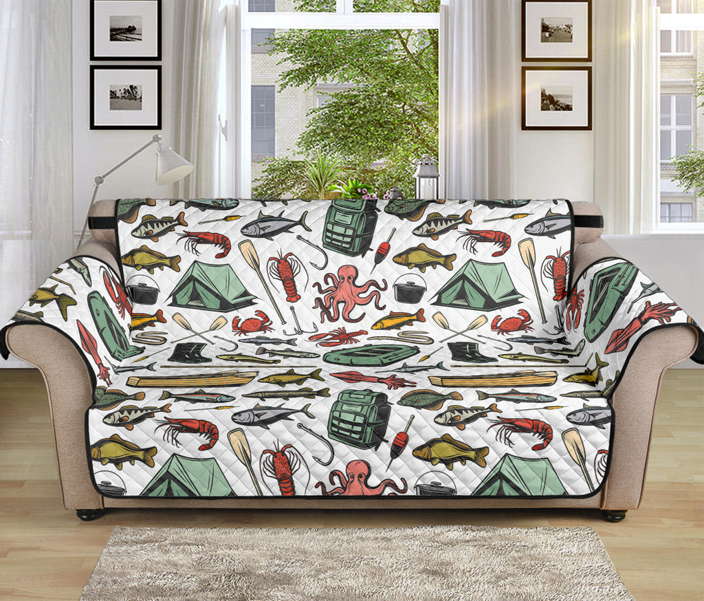 Fishing Equipment Pattern Print Sofa Protector