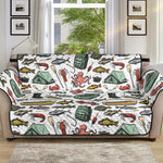 Fishing Equipment Pattern Print Sofa Protector