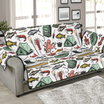 Fishing Equipment Pattern Print Sofa Protector