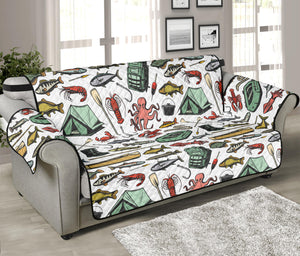 Fishing Equipment Pattern Print Sofa Protector