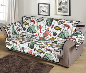 Fishing Equipment Pattern Print Sofa Protector