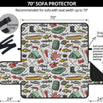 Fishing Equipment Pattern Print Sofa Protector