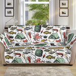 Fishing Equipment Pattern Print Sofa Protector